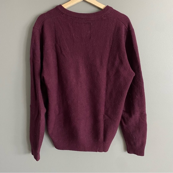 Jack Wills Knitwear Unisex Burgundy Wool Crewneck Sweater Pullover Size Large - Picture 2 of 8